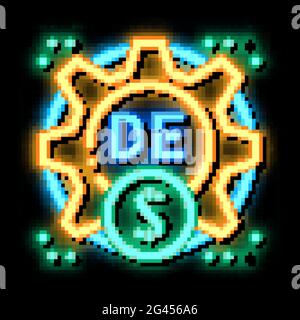 consumer cash settings neon glow icon illustration Stock Vector