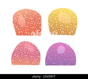 Set. Marmalade. Assorted multi-colored dessert. Sugar. Fruit berry jelly. Flat cartoon background illustration. Vector Stock Vector