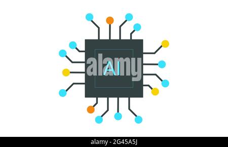 Artificial intelligence ai icon vector image Stock Vector