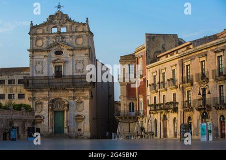 ITALY. SICILY. SYRACUSE. ORTYGIA ISLAND. DUOMO SQUARE Stock Photo