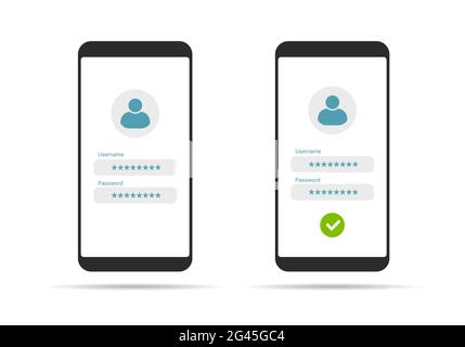 Register form smartphone interface vector template. Mobile login page ...