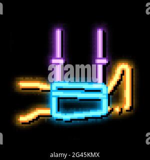 foot brace neon glow icon illustration Stock Vector