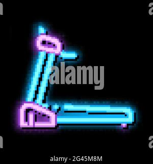sports treadmill neon glow icon illustration Stock Vector