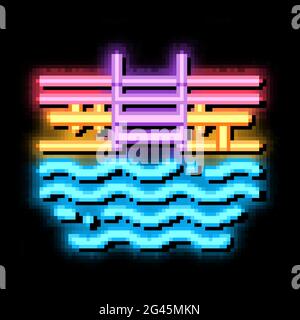 water pool neon glow icon illustration Stock Vector