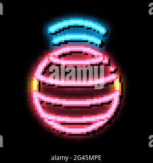 spinning ball neon glow icon illustration Stock Vector
