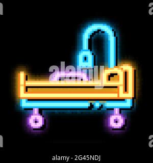 median wheelchair neon glow icon illustration Stock Vector