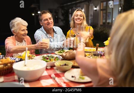 Multi-generation Caucasian family during a dinner Stock Photo