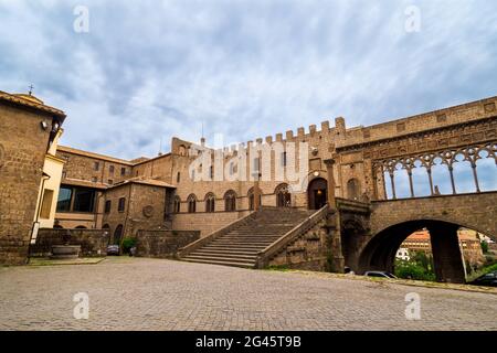 Palazzo dei Papi (Pope's Palace) 13th century - Viterbo, Italy Stock Photo