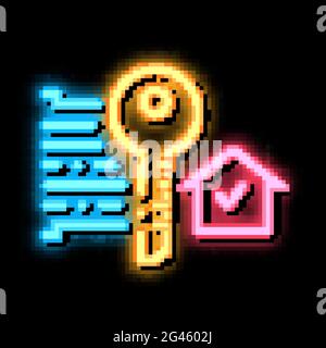 security key neon glow icon illustration Stock Vector