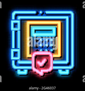 code safe neon glow icon illustration Stock Vector