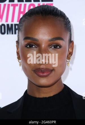 West Hollywood, United States. 18th June, 2021. WEST HOLLYWOOD, LOS ANGELES, CALIFORNIA, USA - JUNE 18: Model Jasmine Tookes arrives at the UOMA Beauty Pride Month And Juneteenth Celebration Launch Event held at Hyde Sunset Kitchen   Cocktails on June 18, 2021 in West Hollywood, Los Angeles, California, United States. (Photo by Xavier Collin/Image Press Agency/Sipa USA) Credit: Sipa USA/Alamy Live News Stock Photo