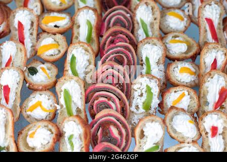 Different sandwiches in a restaurant Stock Photo