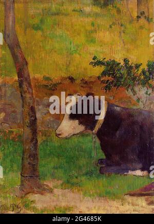 Paul Gauguin -  Kneeling Cow 1888 Stock Photo