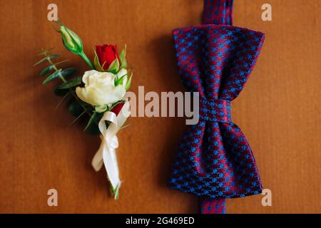 Bow tie on a wooden background Stock Photo