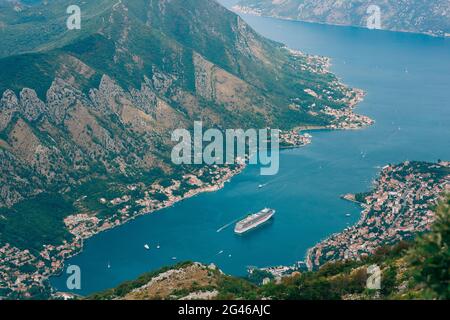 Bay of Kotor from the heights. View from Mount Lovcen to the bay Stock Photo