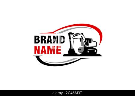 Excavator logo template vector. Heavy equipment logo vector for construction company. Creative excavator illustration for logo. Stock Vector