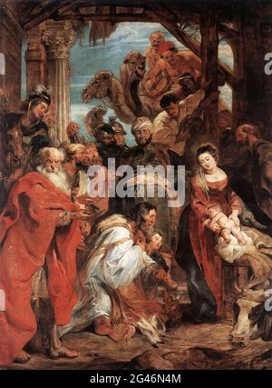 Peter Paul Rubens -  Adoration Magi 1624 Stock Photo