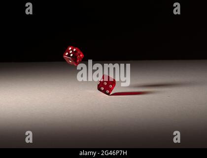 flying dice Stock Photo