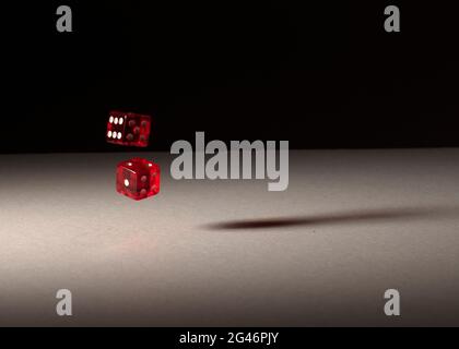 floating dice Stock Photo