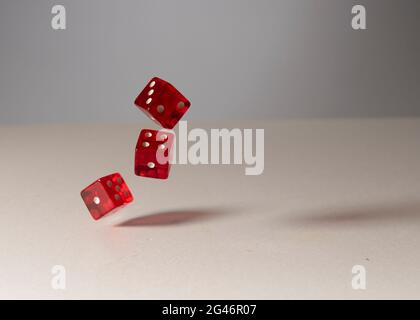 flying dice Stock Photo