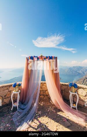 Wedding ceremony in the mountains Stock Photo