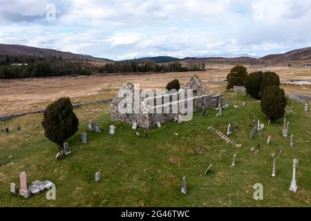 ruin of the church of kilchrist or cill chriosd near broadford isle of skye Stock Photo