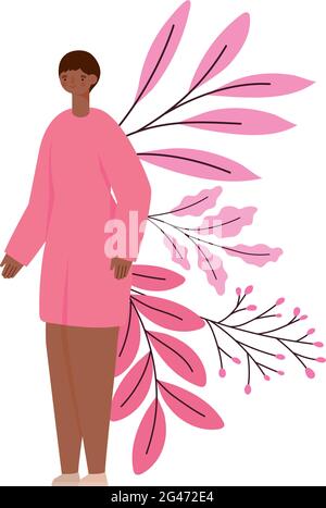 survivor female and leaves Stock Vector
