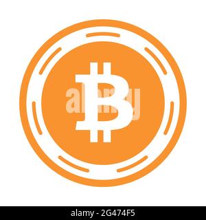 Bitcoin casino chip coin logo icon Stock Vector