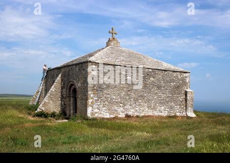 St Aldhem's Chapel, Isle of Purbeck, Dorset, England, UK Stock Photo