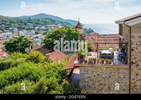 Scenic view in Agropoli on a sunny summer day. Salerno, Cilento, Campania, Italy. Stock Photo