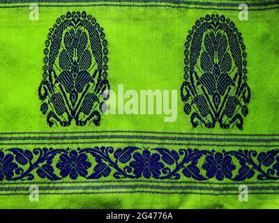 tribal pattern or ethnic pattern is used for assam motif design or muga silk of assam. similar to ukrainian pattern or russian  pattern. Stock Photo