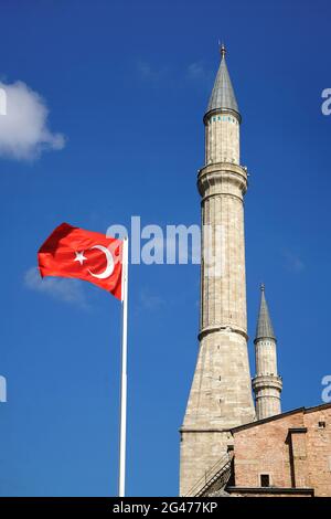 Low Angle View Of Turkish Flag Against Sky Stock Photo - Alamy