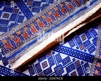 tribal pattern or ethnic pattern is used for assam motif design or muga silk of assam. similar to ukrainian pattern or russian  pattern. Stock Photo