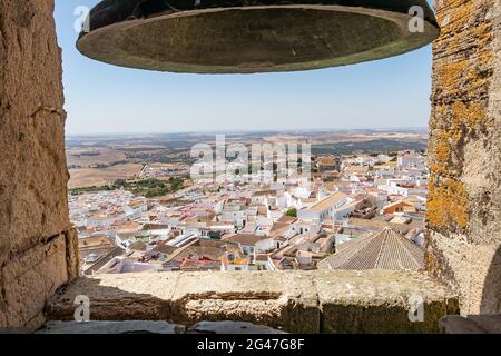 View of the town of Medina-Sidonia from the bell tower of the church Stock Photo