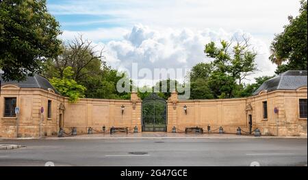 Facade of the Royal Andalusian School of Equestrian Art Foundation, where the exhibition 'How Andalusian Horses Dance' takes place Stock Photo