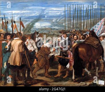 The Surrender of Breda (La rendición de Breda) by Diego Velazquez (1599-1660), oil on canvas, c.1635 Stock Photo