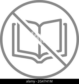 Book ban icon, open education textbook, library vector illustration ...