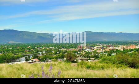 Missoula view from mount Jumbo Stock Photo