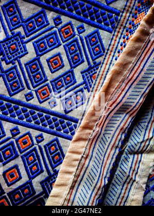 tribal pattern or ethnic pattern is used for assam motif design or muga silk of assam. similar to ukrainian pattern or russian  pattern. Stock Photo