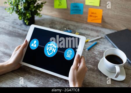 VPN - Virtual perivate network. Internet conncetion privacy concept Stock Photo