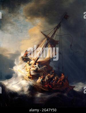 Rembrandt Harmenszoon Van Rijn -  Christ in the Storm on the Sea of Galilee Stock Photo