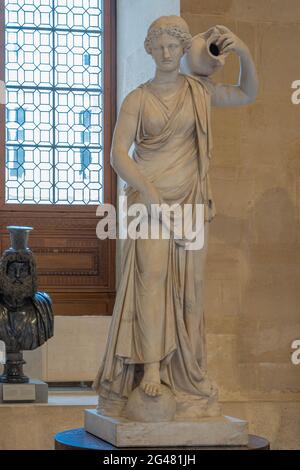 Paris, France - 21 05 2021: Louvre Museum. Denon wing. The nymph Anchyrrhoe sculpture Stock Photo