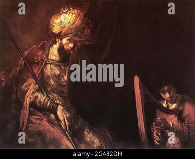 Saul and David by painter Rembrandt van Rijn Stock Photo - Alamy