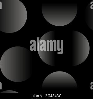 Seamless black abstract pattern with luxury gradient of geometric elements. Neutral rich background with circles for premium web design, wallpaper, wr Stock Vector