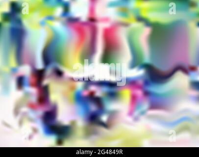 Multicolor abstract blurred background. Bright rainbow random stains and spots on white base. Pink, blue, yellow, green flowing details. Color stains Stock Vector