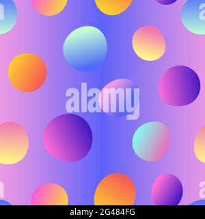 Seamless vector abstract pattern. Hand drawn circles with gradient fill isolated on blurred background. Gentle trending smooth colors, bubbles. Stock Stock Vector
