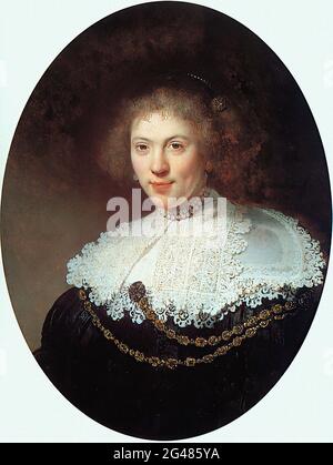 Rembrandt Harmenszoon Van Rijn -  Woman Wearing Gold Chain 1634 Stock Photo