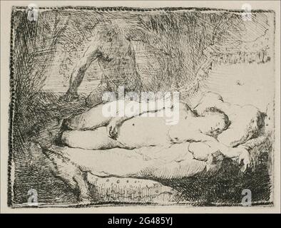 Rembrandt Harmenszoon Van Rijn -  Woman Lying Bed 1658 Stock Photo
