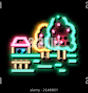 Tractor On Field neon glow icon illustration Stock Vector Image & Art ...
