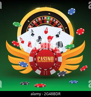 Free Vector  Cartoon casino realistic green composition with girl